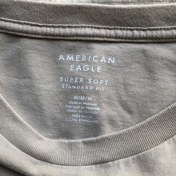 American Eagle Super Soft T-Shirt Round Neck Gray Standard Fit Women's Medium - Picture 6 of 8